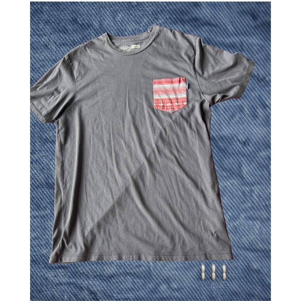 Vans Custom Original Mens Large‎ Gray T-Shirt Southwestern Pocket Tee Cotton